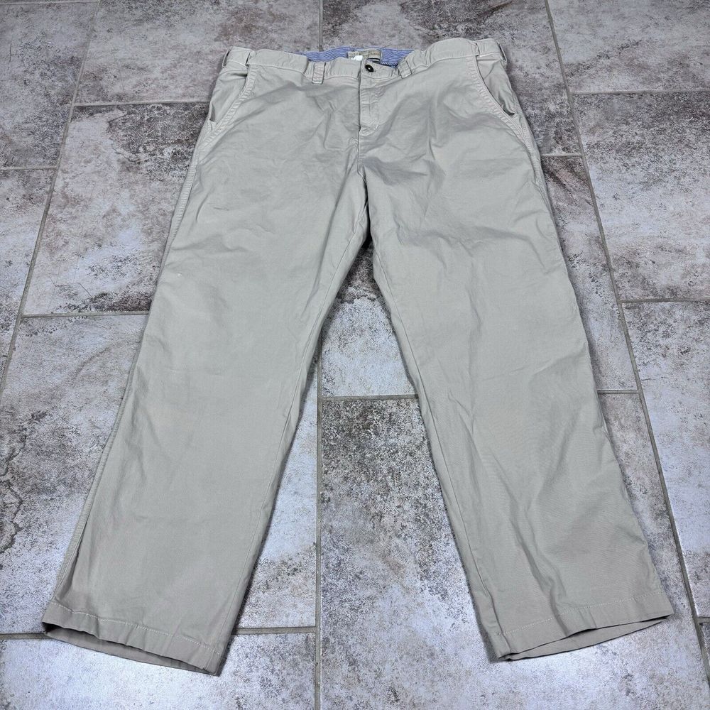 Territory Ahead Pants Mens 42x29 Khaki Tan Flat‎ Front Chino Golf Casual